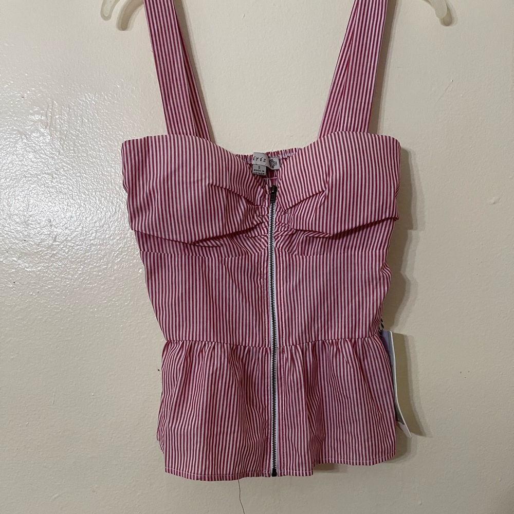 Iris top blouse. Red and white strips Size Small